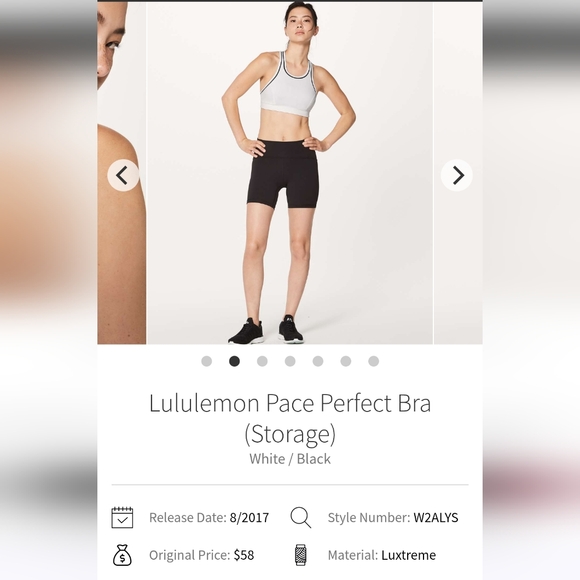 lululemon athletica Other - Lululemon Pace Perfect Bra (Storage) Sz 12 B/C Cup White/ Black